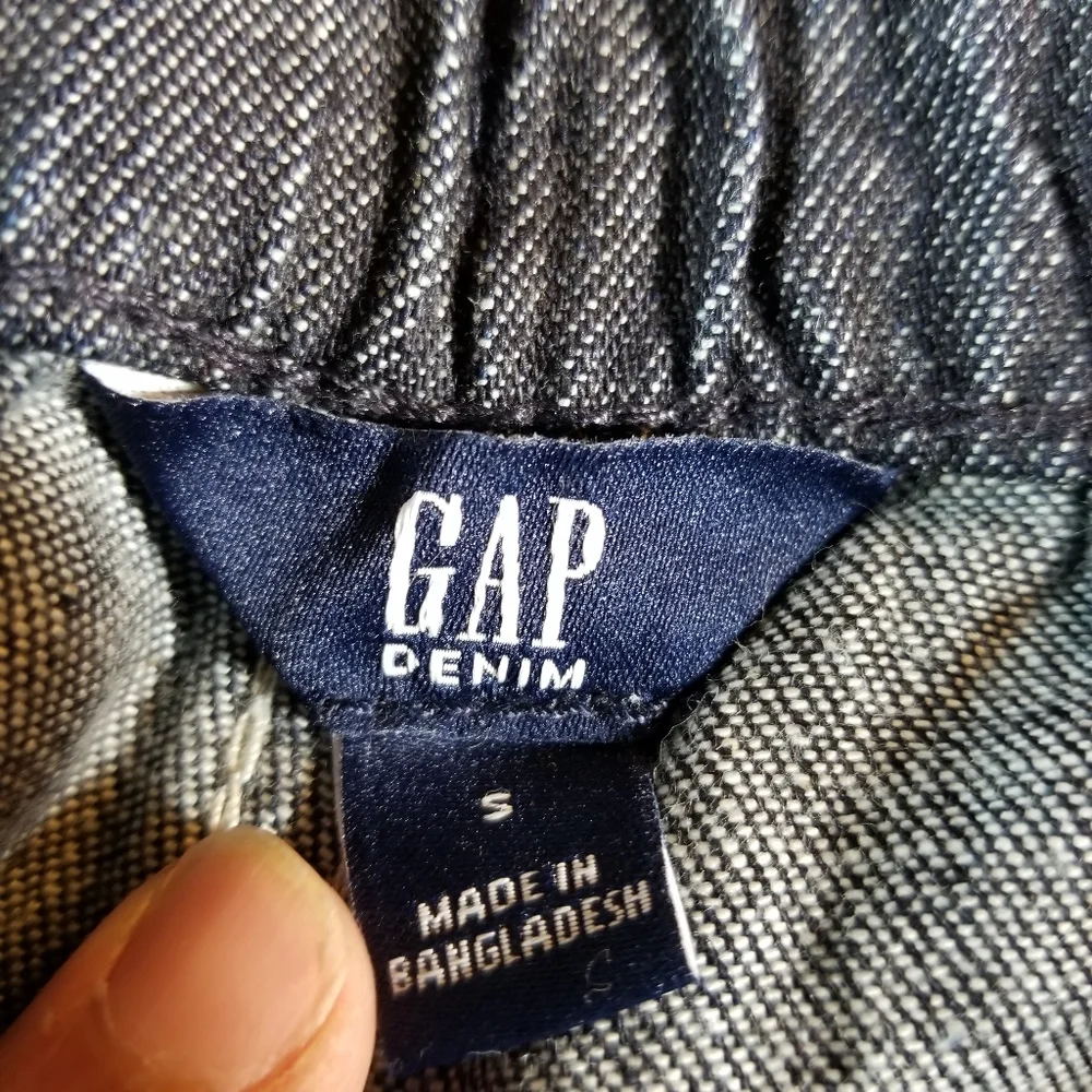 Gap Blue Denim Minimalist Pleated Drawstring Jean Jhort Shorts NWT Size Small